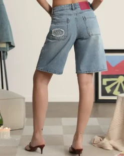 Pantalón Corto Denim Lace